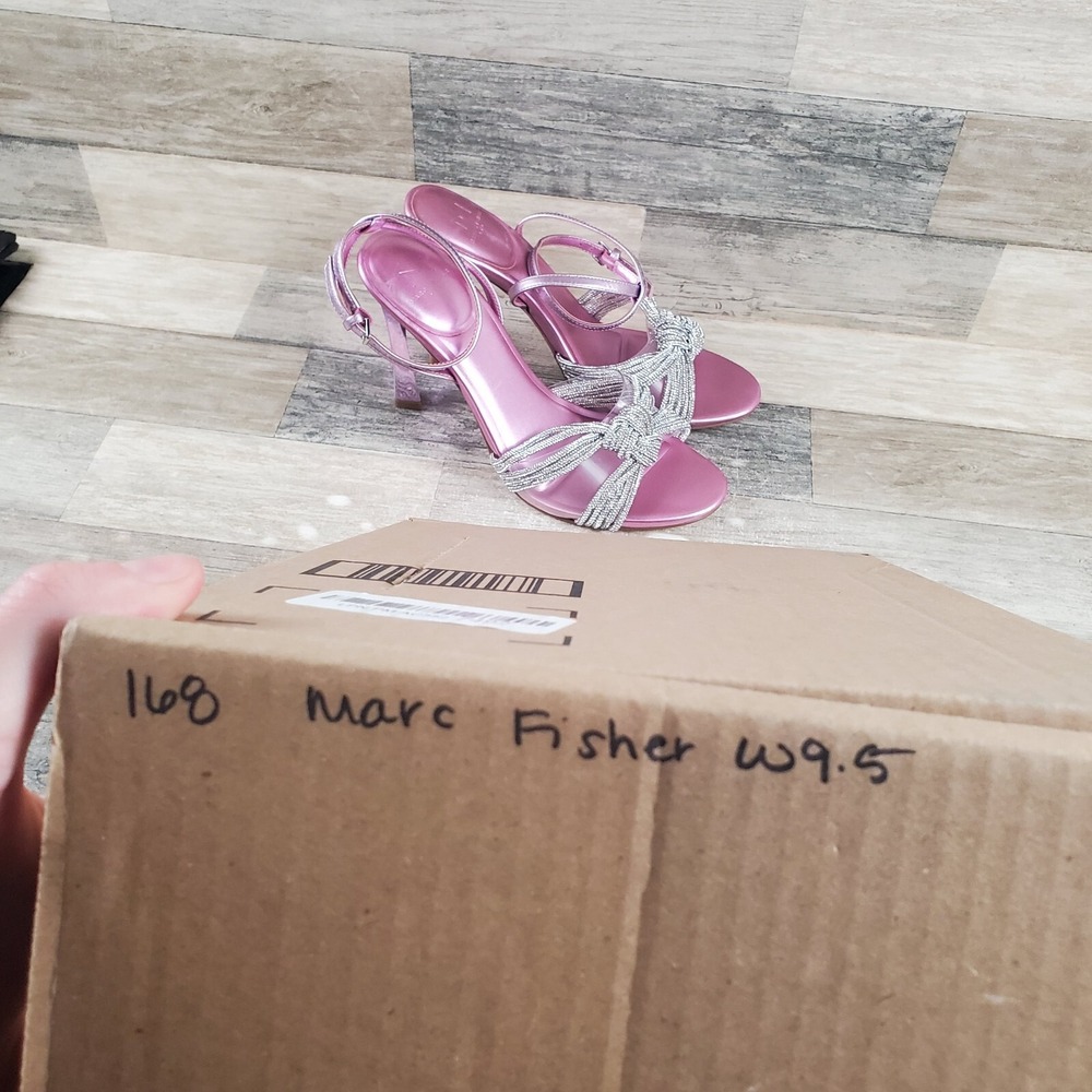 Marc Fisher Canellie Womens Pumps Sz 9.5 M Ankle Strap Light Purple Sandals Heel - Picture 12 of 13